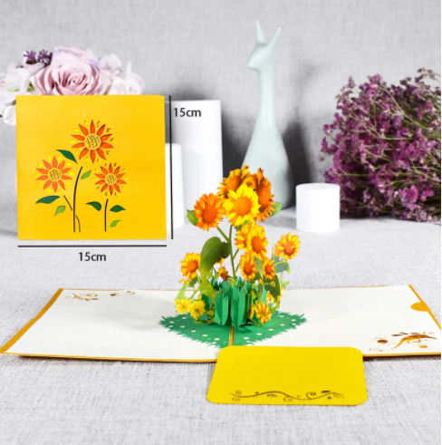 Sunflower design Pop up card