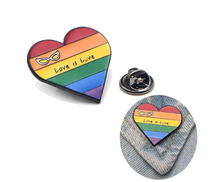 Load image into Gallery viewer, Love is Love rainbow LGBT Pins