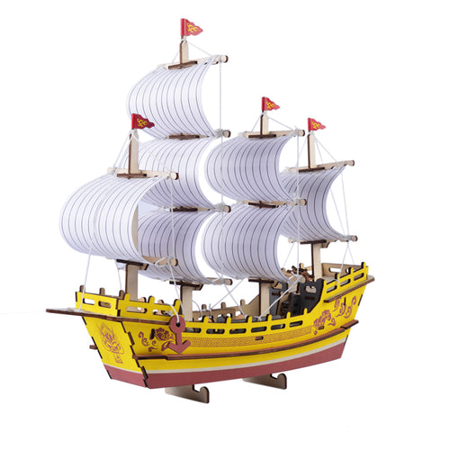 Vintage Merchant Ship 3D Wooden Puzzle