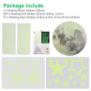 Luminous Sticker Stars And Moon Planet Space Wall Stickers Decal