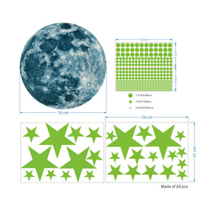 Luminous Sticker Stars And Moon Planet Space Wall Stickers Decal