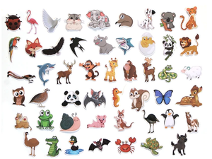 Jungle Animal Cartoon Stickers - 48Pcs