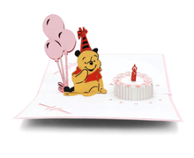 Load image into Gallery viewer, Cute Bear design Birthday Wish Pop up card