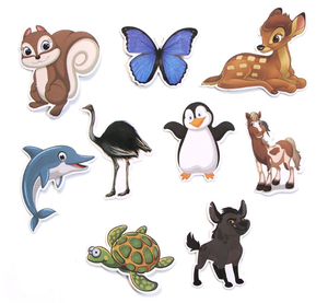 Jungle Animal Cartoon Stickers - 48Pcs