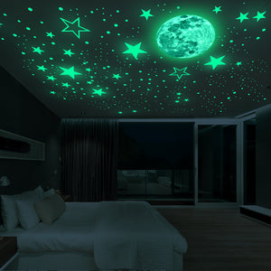 Luminous Sticker Stars And Moon Planet Space Wall Stickers Decal