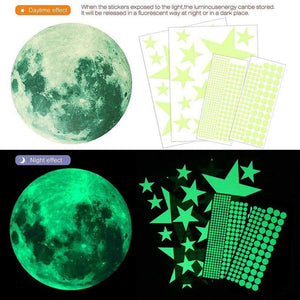 Luminous Sticker Stars And Moon Planet Space Wall Stickers Decal