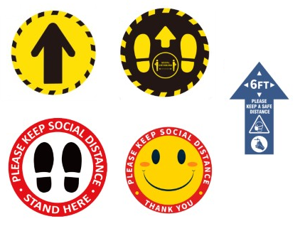 Social Distancing Floor Stickers - 10 Packs