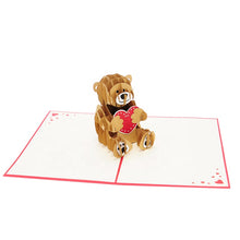 Load image into Gallery viewer, Bear design Valentine  day Pop up card