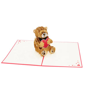 Bear design Valentine  day Pop up card