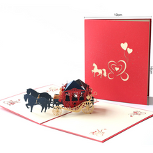 Load image into Gallery viewer, Wedding carriage design Wedding wish pop up Card