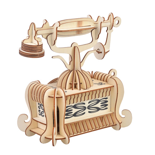 3D Old Vintage Telephone Wooden Puzzle