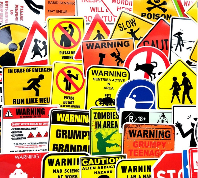 Warning Signs Sticker
