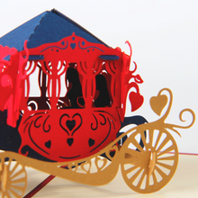 Load image into Gallery viewer, Wedding carriage design Wedding wish pop up Card