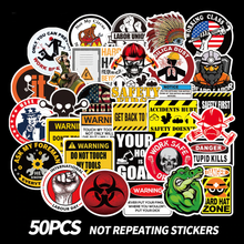 Load image into Gallery viewer, Skull Warning Stickers / Horrible Warning Stickers